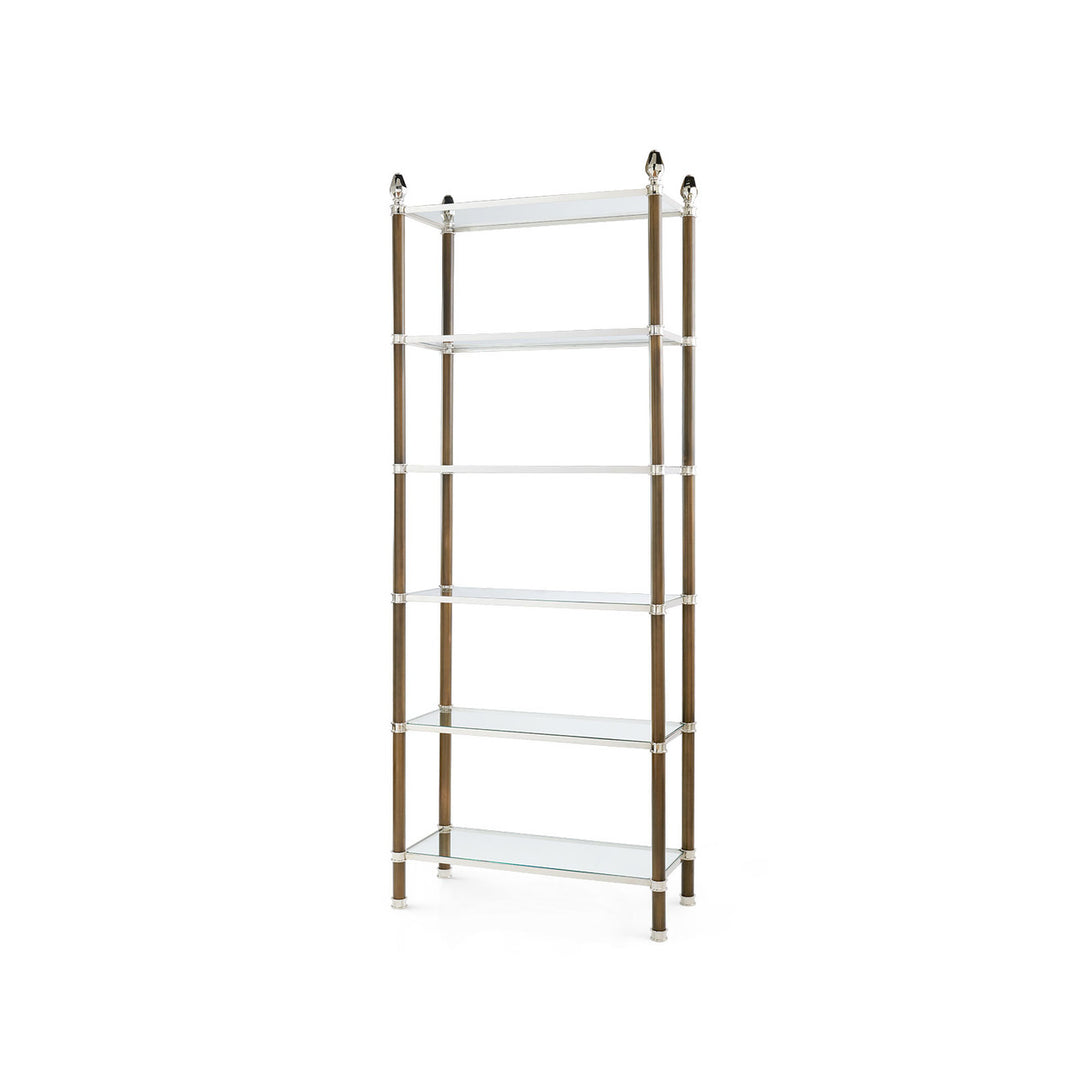 Pierce Etagere Bronze and Polished Nickel