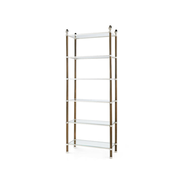 Pierce Etagere Bronze and Polished Nickel