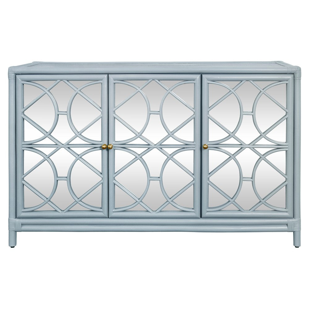 Aria Cabinet - Light Blue Rattan
