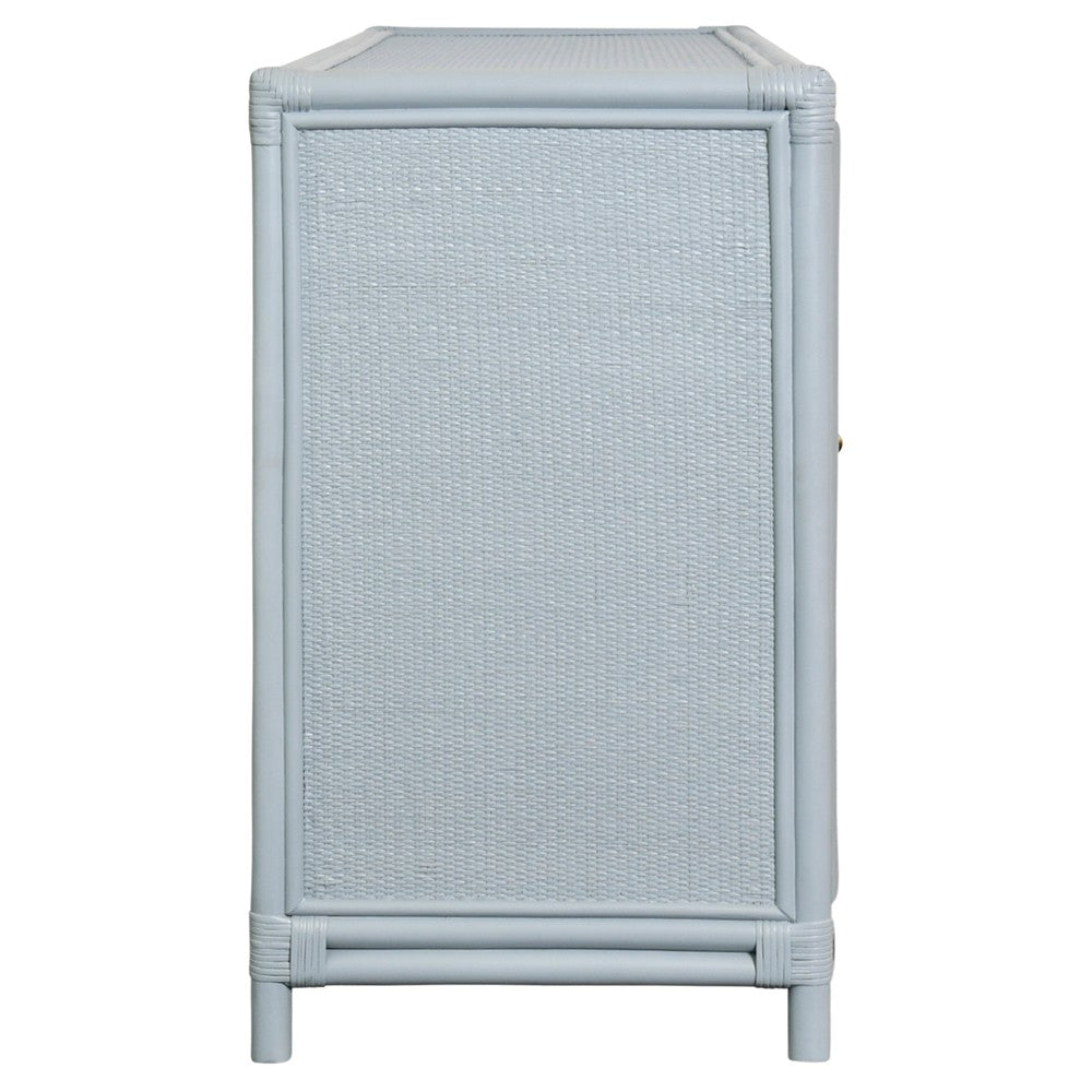 Aria Cabinet - Light Blue Rattan