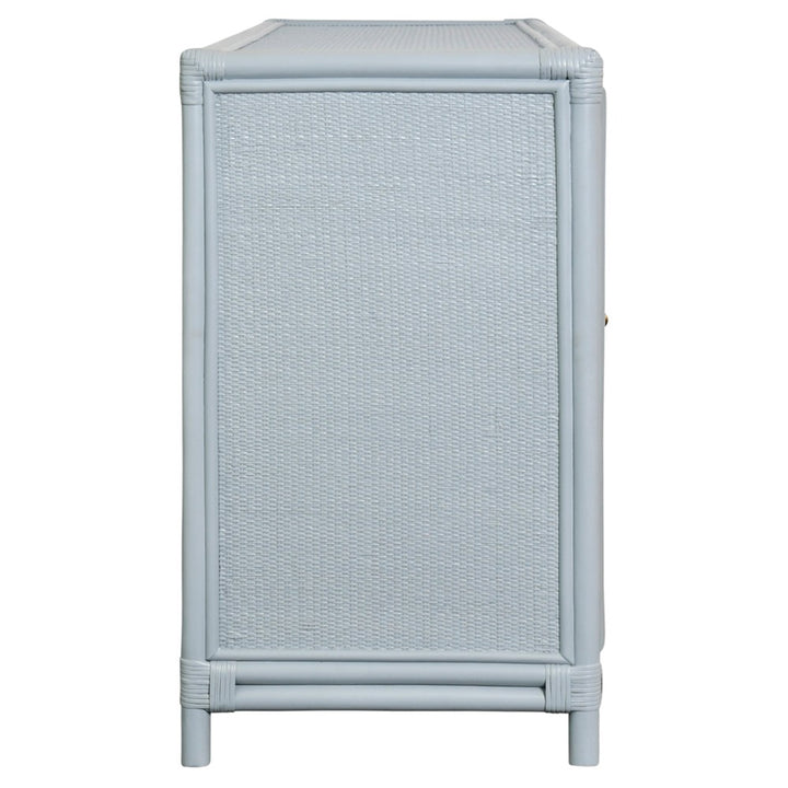 Aria Cabinet - Light Blue Rattan