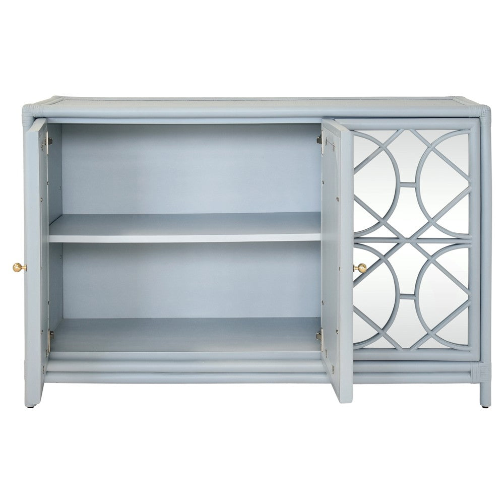 Aria Cabinet - Light Blue Rattan