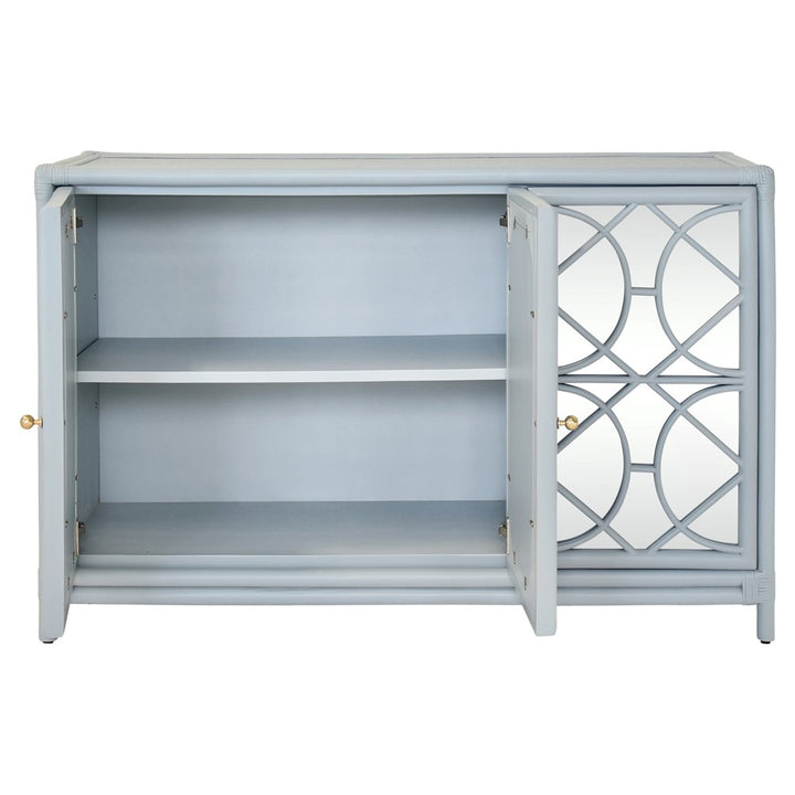 Aria Cabinet - Light Blue Rattan