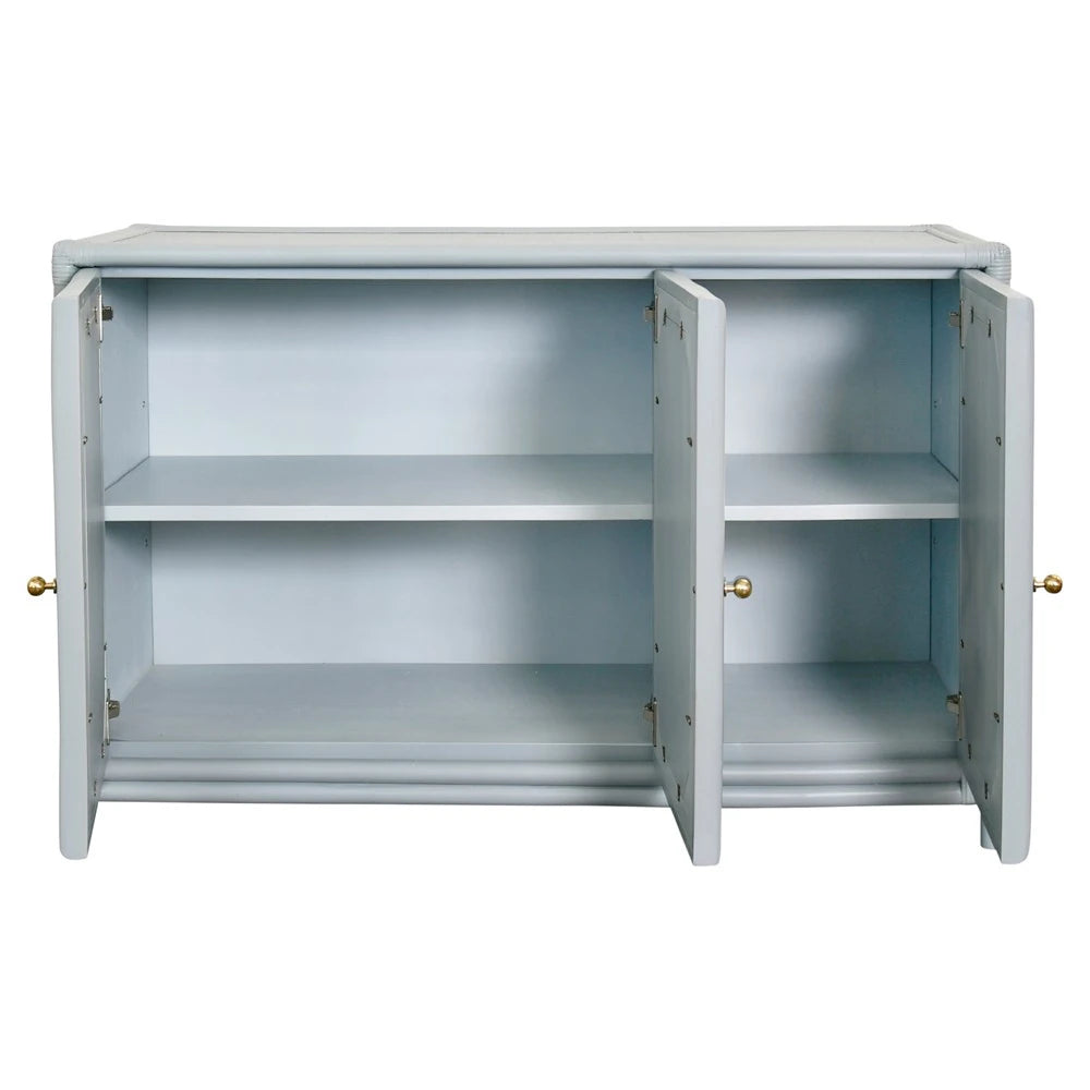 Aria Cabinet - Light Blue Rattan