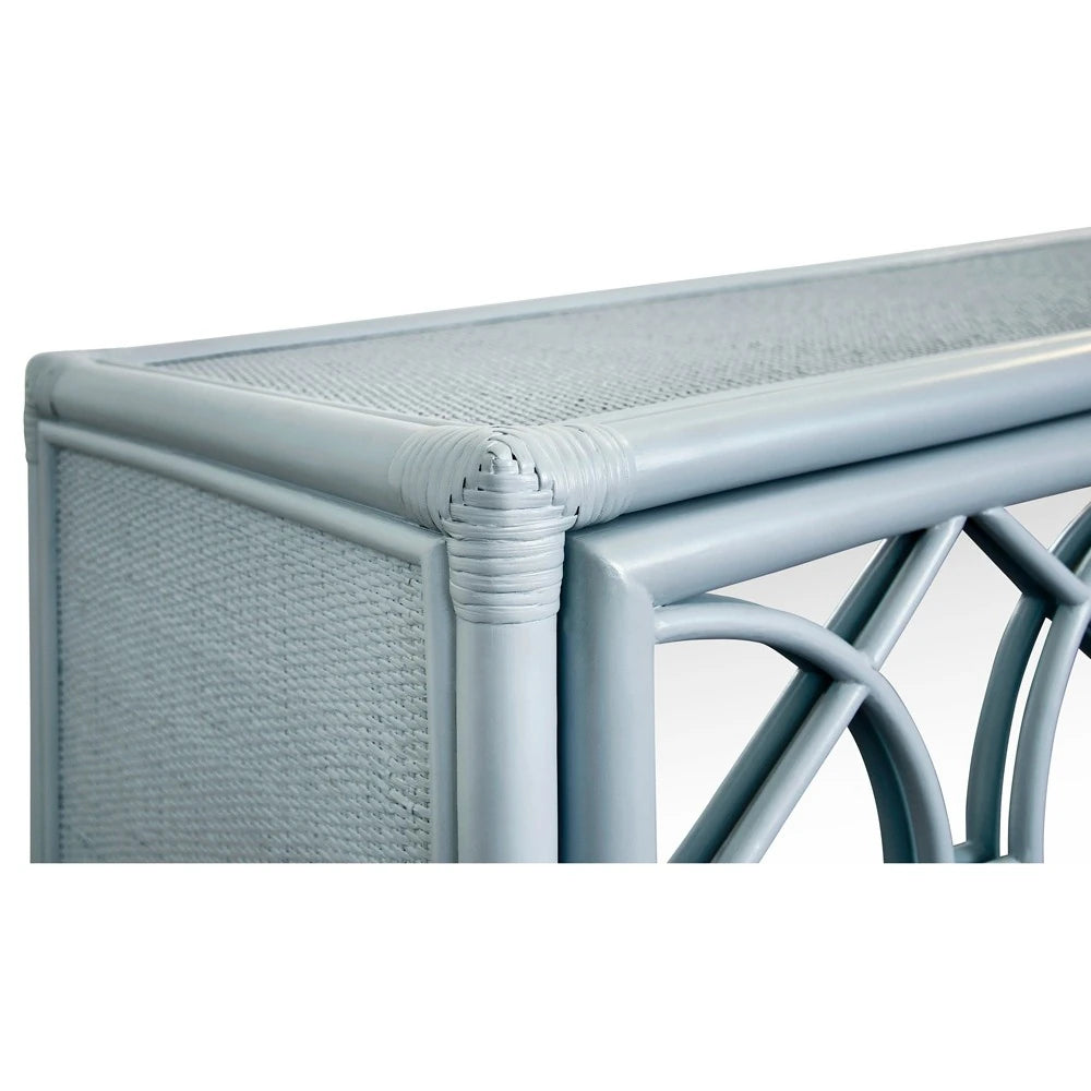 Aria Cabinet - Light Blue Rattan
