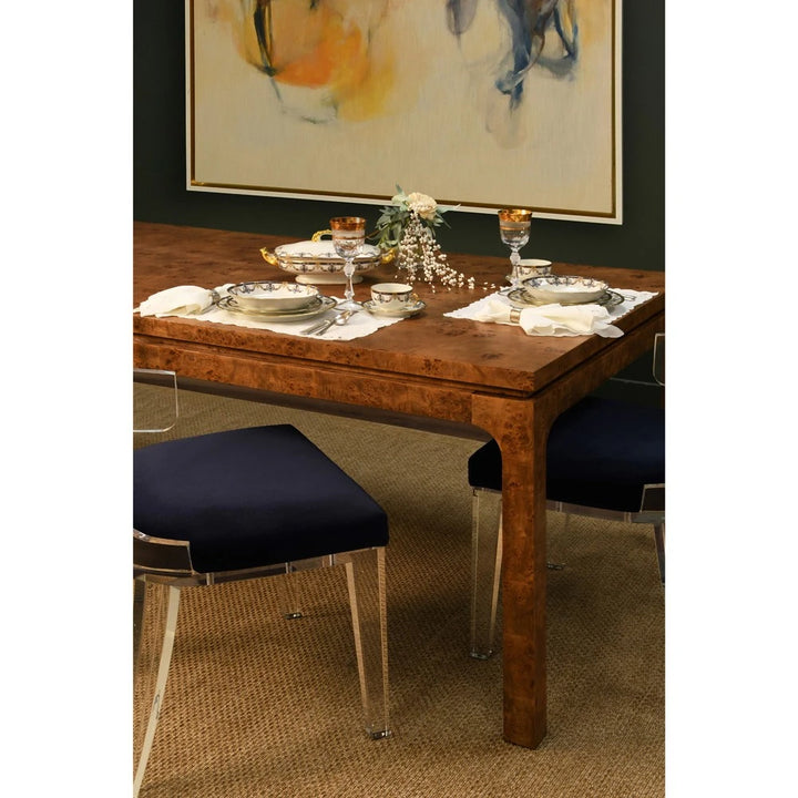 Adams Dining Table - Dark Burl Wood