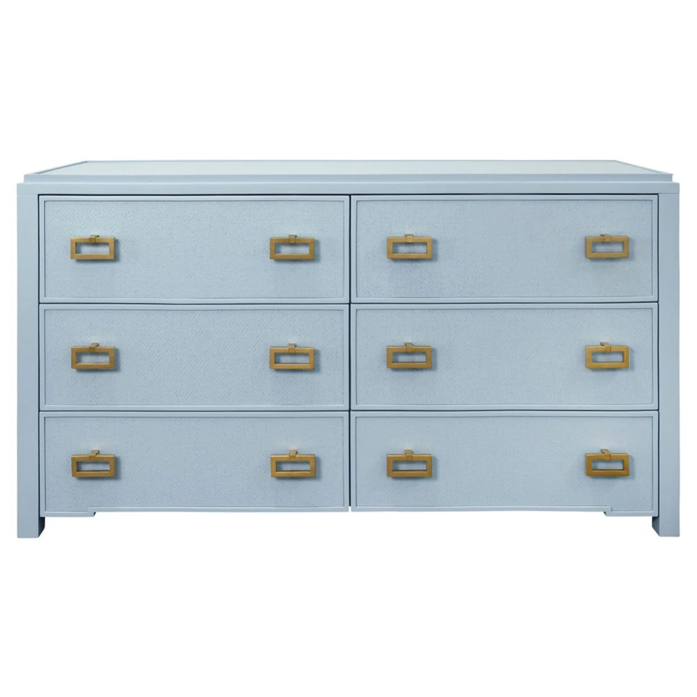 Atticus Chest - Light Blue Grasscloth