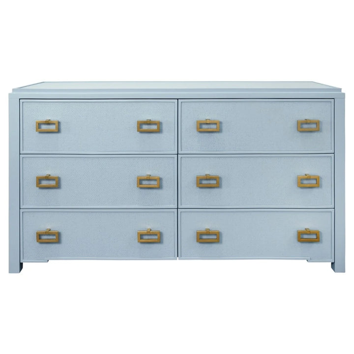 Atticus Chest - Light Blue Grasscloth