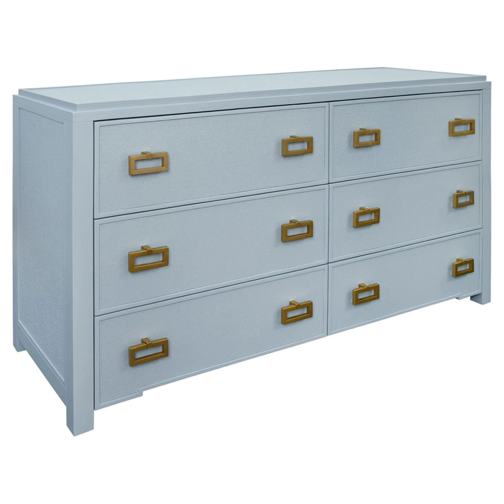 Atticus Chest - Light Blue Grasscloth