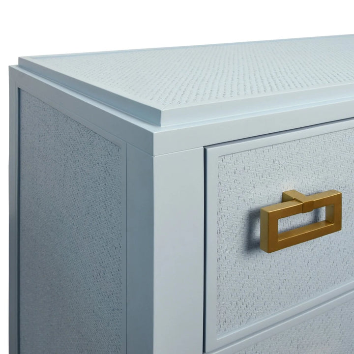 Atticus Chest - Light Blue Grasscloth