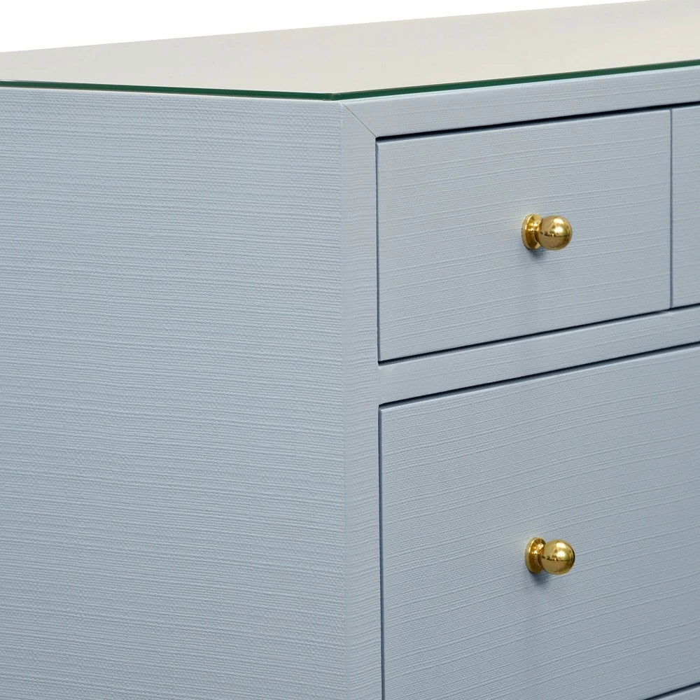 Carnegie Chest - Light Blue Textured Linen