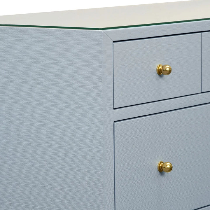 Carnegie Chest - Light Blue Textured Linen