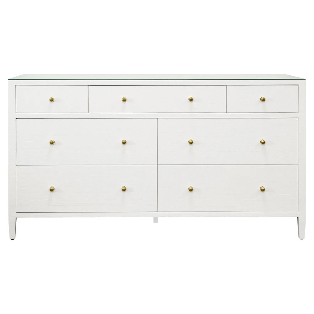 Carnegie Chest - White Textured Linen