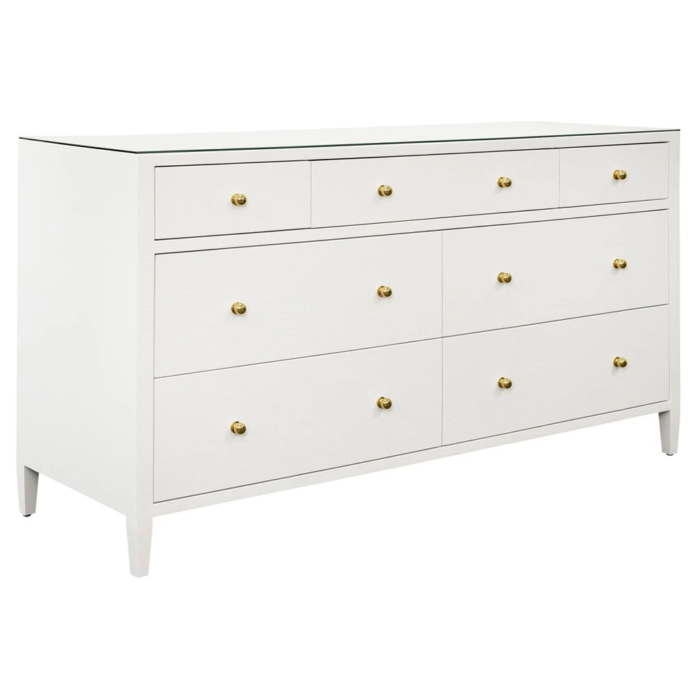 Carnegie Chest - White Textured Linen