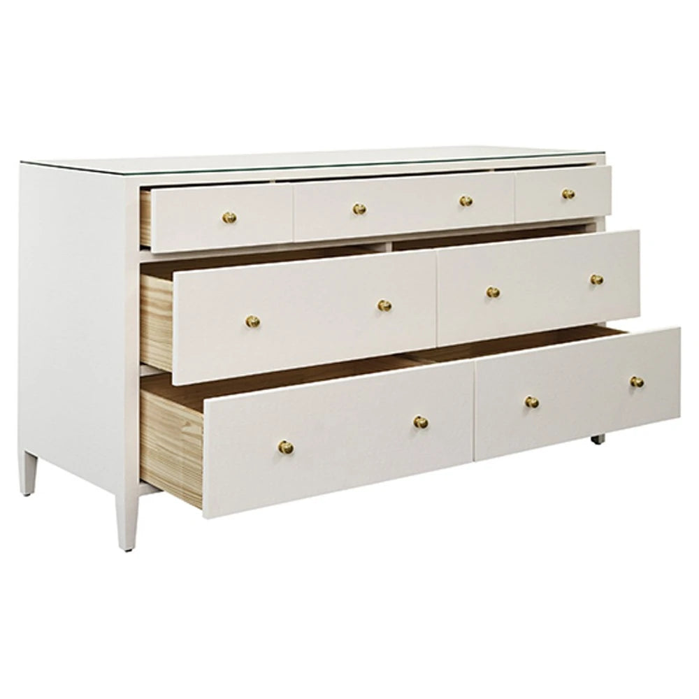Carnegie Chest - White Textured Linen