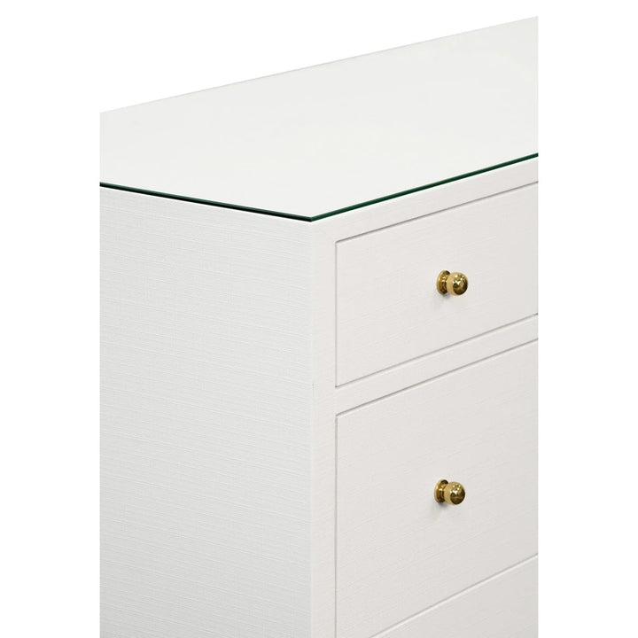 Carnegie Chest - White Textured Linen
