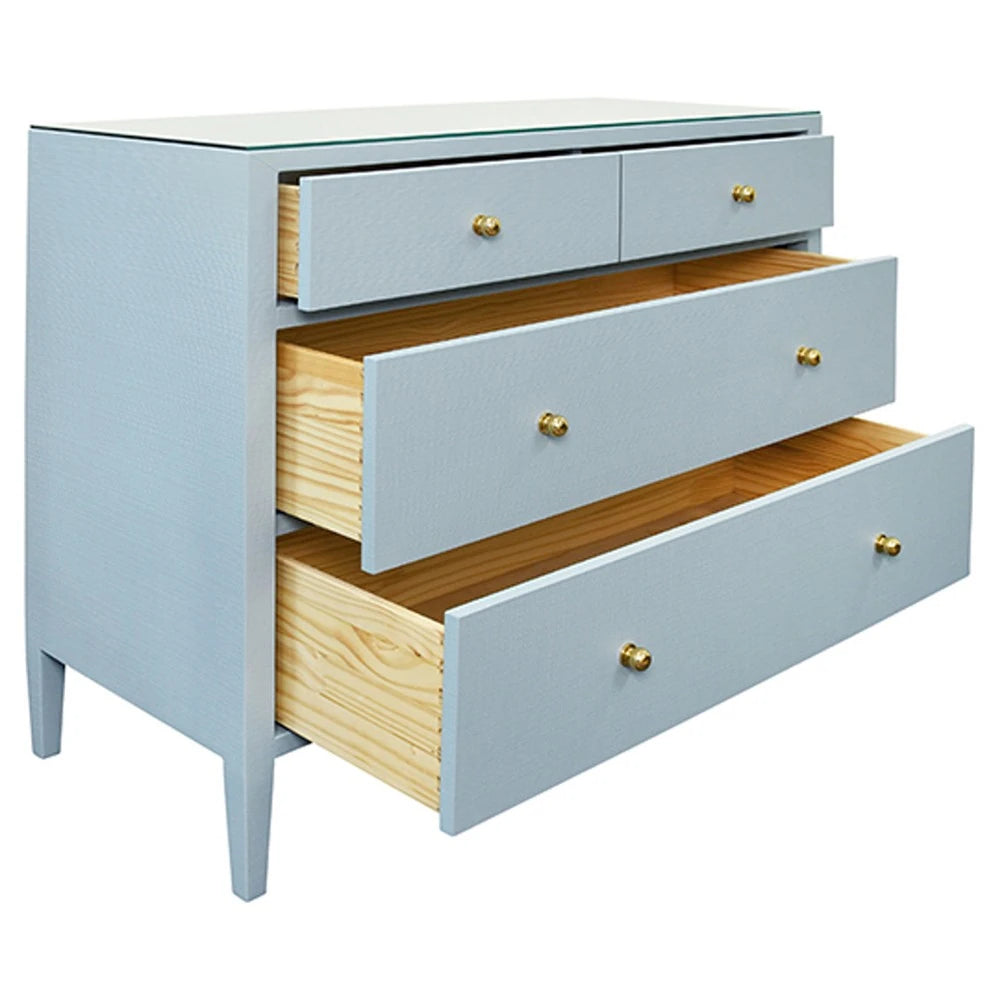 Michelle Chest - Light Blue Textured Linen