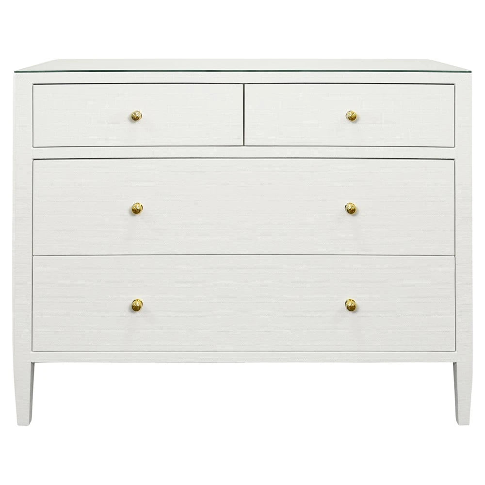 Michelle Chest - Textured White Linen