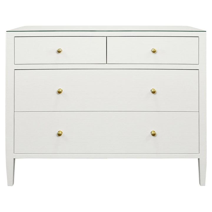 Michelle Chest - Textured White Linen