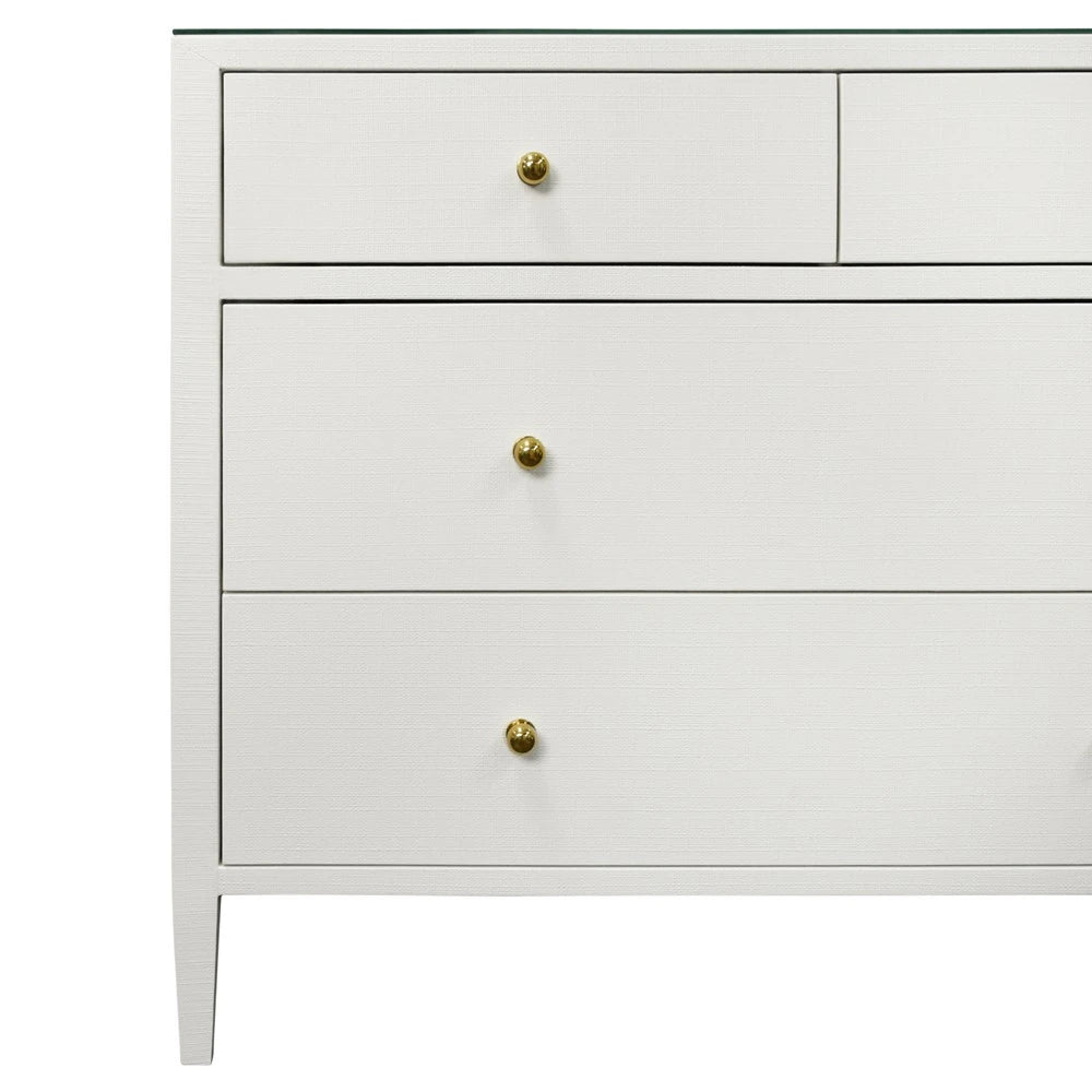 Michelle Chest - Textured White Linen
