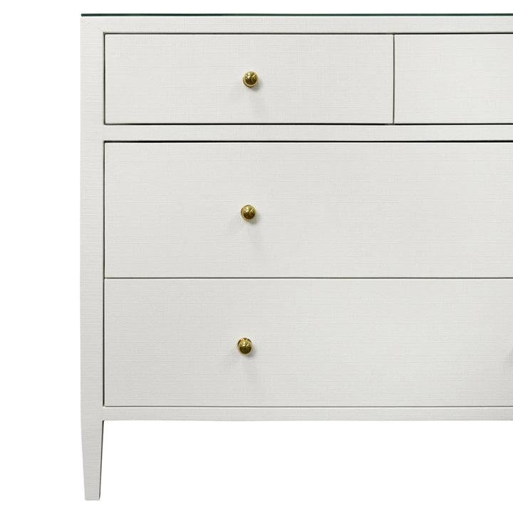 Michelle Chest - Textured White Linen