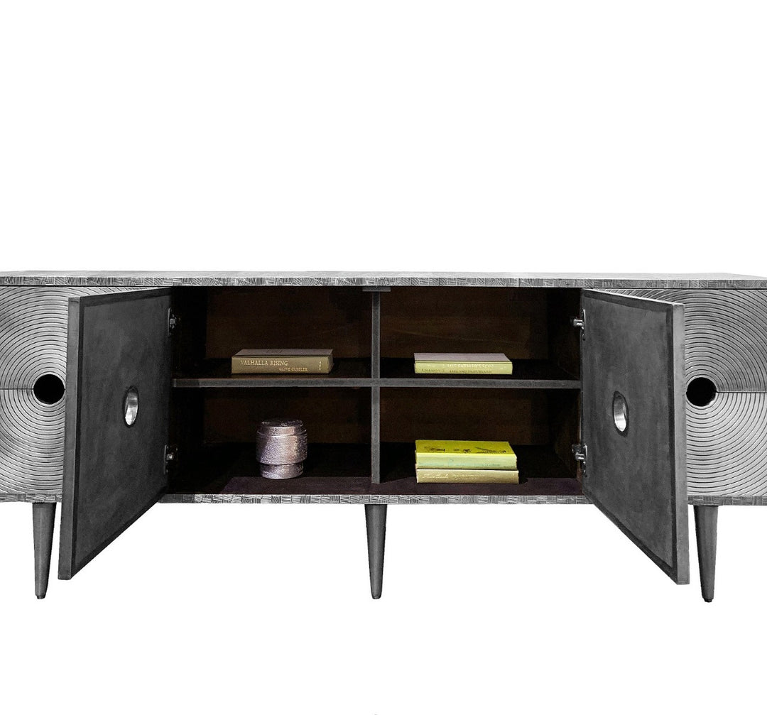 Randers 4-Drawer &amp; 2-Door Cabinet - Nickel