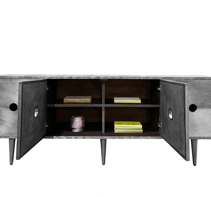 Randers 4-Drawer &amp; 2-Door Cabinet - Nickel