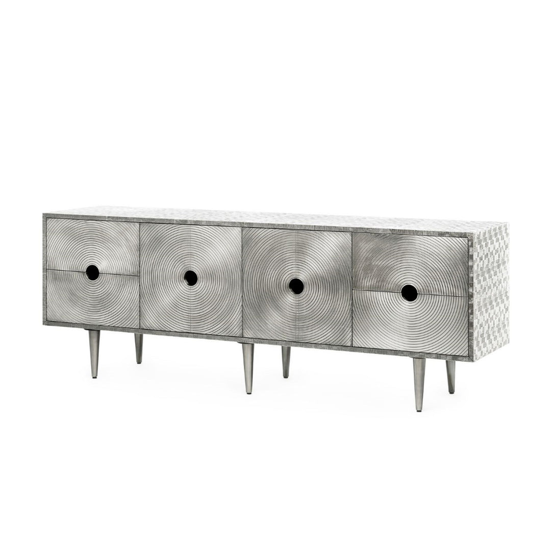 Randers 4-Drawer &amp; 2-Door Cabinet - Nickel