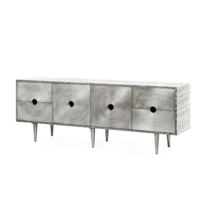 Randers 4-Drawer &amp; 2-Door Cabinet - Nickel