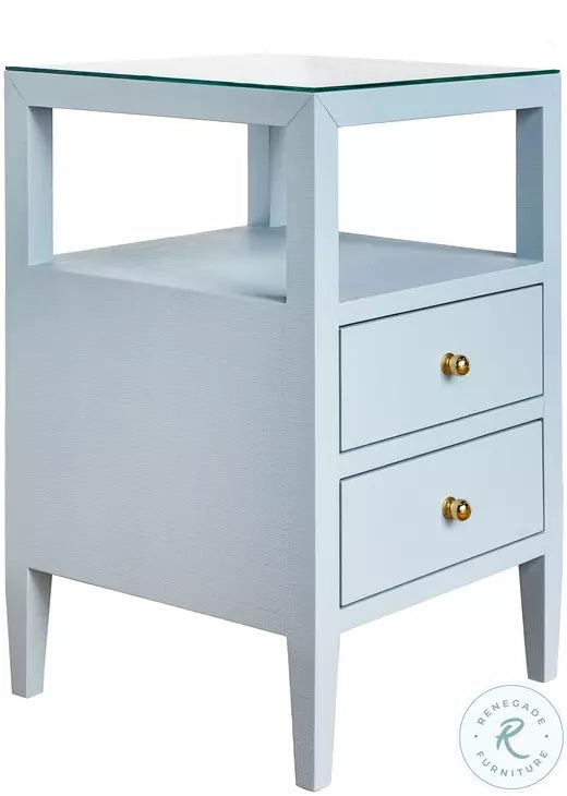 Roscoe Side Table - Light Blue Linen
