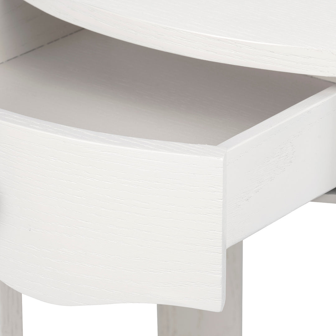 Scarlett 1-Drawer Side Table Glazed Whisper White