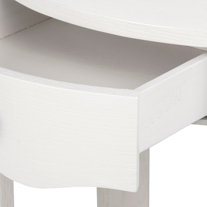 Scarlett 1-Drawer Side Table Glazed Whisper White