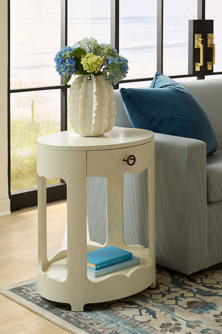 Scarlett 1-Drawer Side Table Glazed Whisper White