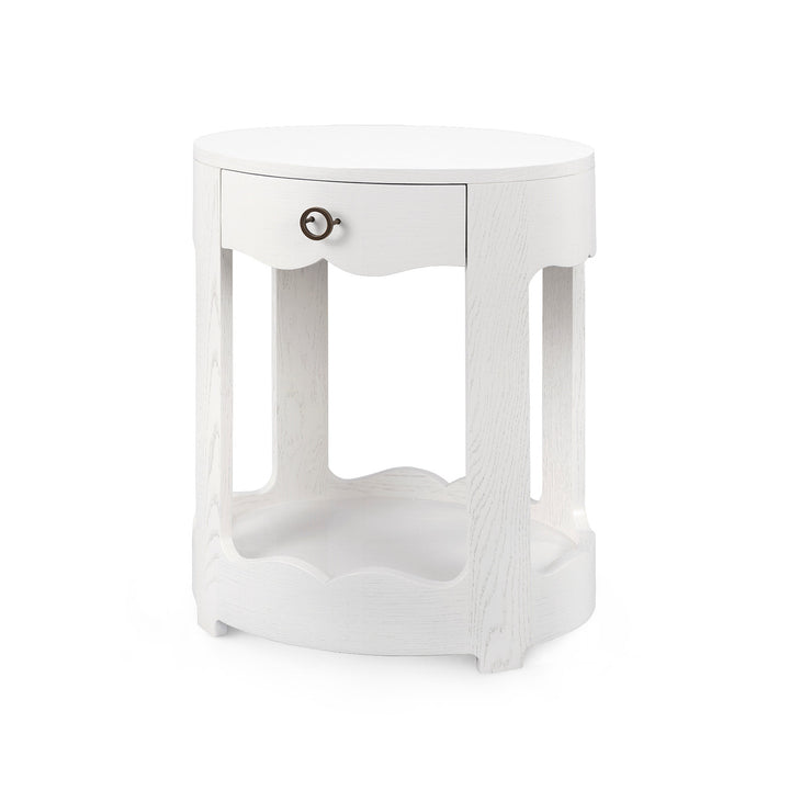Scarlett 1-Drawer Side Table Glazed Whisper White
