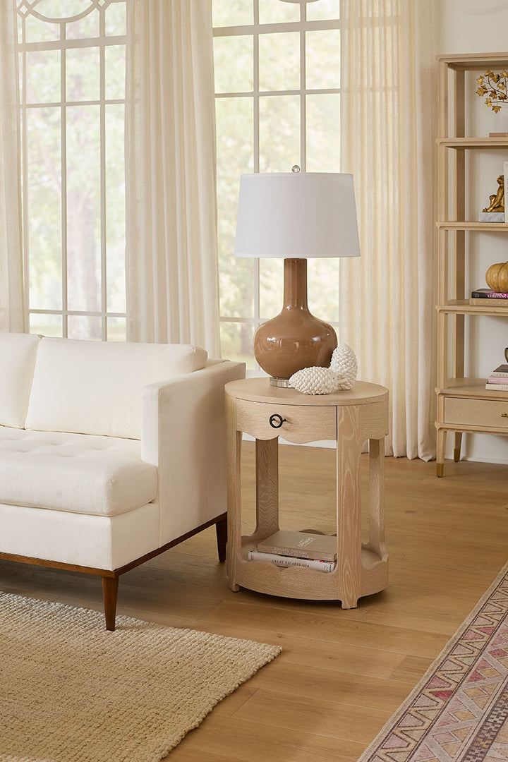 Scarlett 1-Drawer Side Table Sand