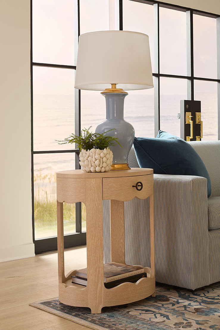 Scarlett 1-Drawer Side Table Sand
