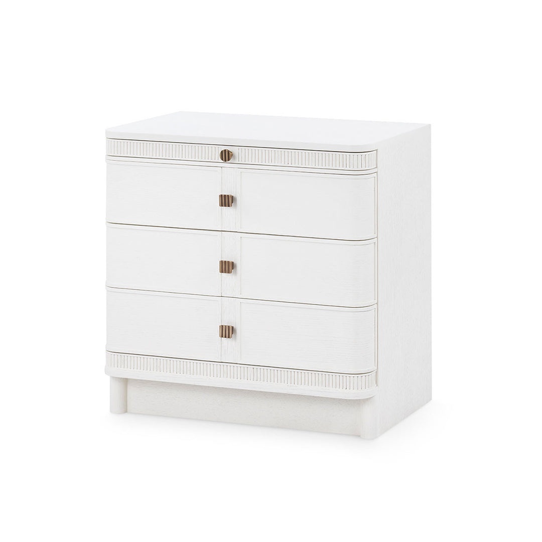 Sienna 3-Drawer Side Table Glazed Whisper White