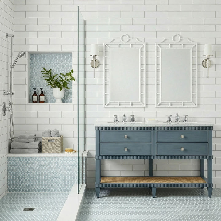Sienna Marble Top Bath Vanity - Foggy Horizon