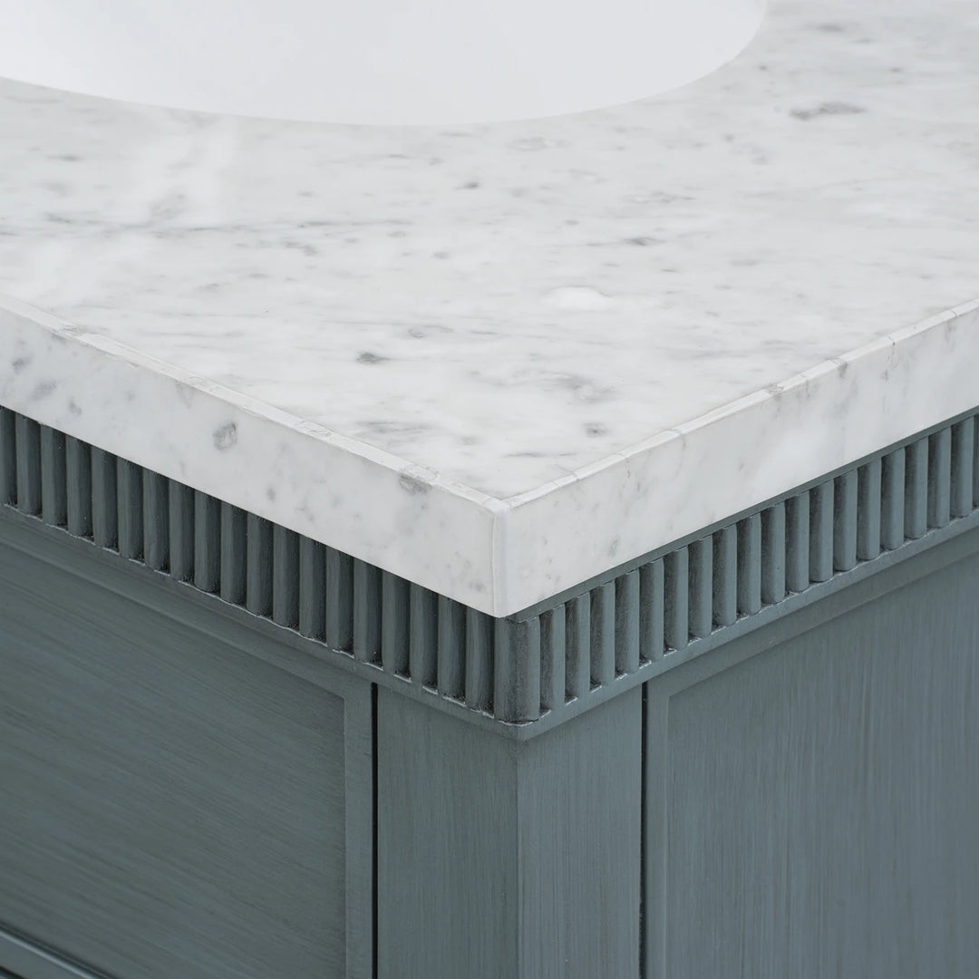 Sienna Marble Top Bath Vanity - Foggy Horizon