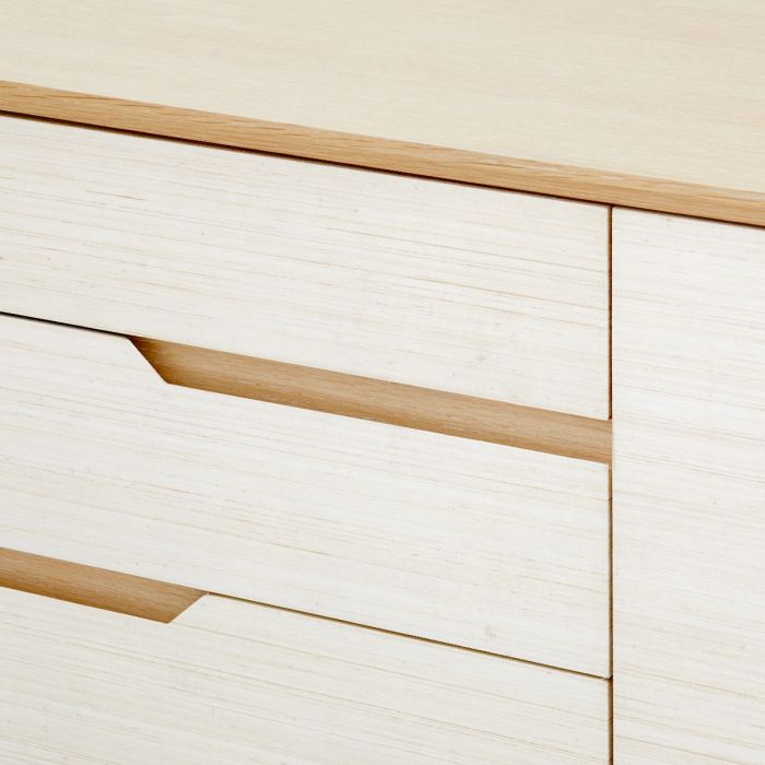 Simon 3-Drawer &amp; 4-Door Cabinet -  Light Natural Shimmer