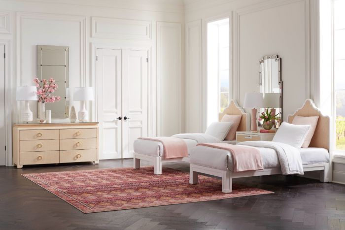 Victoria Twin Headboard With Ryder Bed Frame - Natural Twill &amp; Vanilla