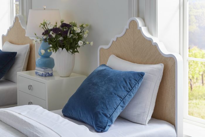 Victoria Twin Headboard With Ryder Bed Frame - Natural Twill &amp; Vanilla