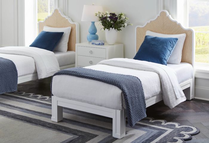 Victoria Twin Headboard With Ryder Bed Frame - Natural Twill &amp; Vanilla