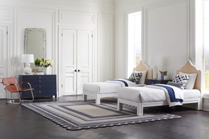 Victoria Twin Headboard With Ryder Bed Frame - Natural Twill &amp; Vanilla