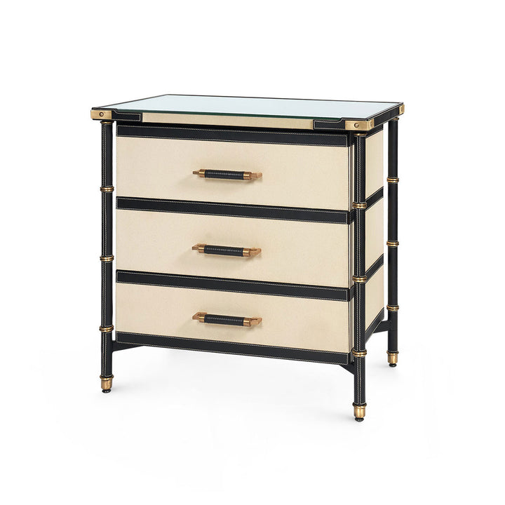 Toulon 3-Drawer Side Table Black