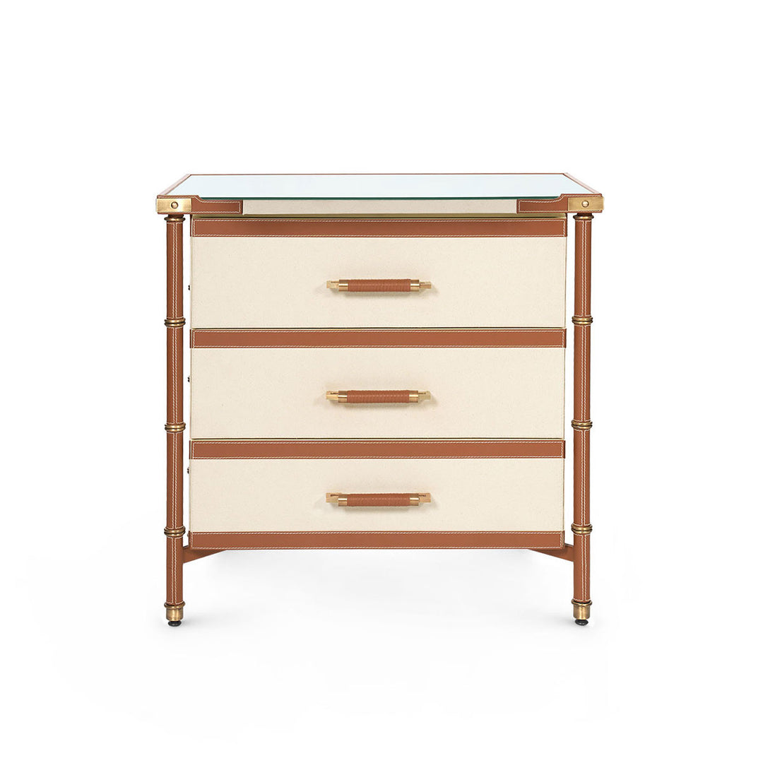Toulon 3-Drawer Side Table Tan
