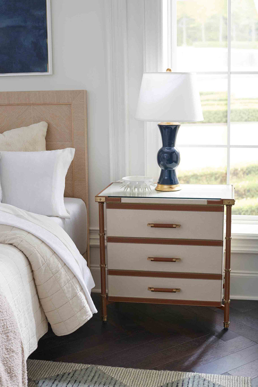Toulon 3-Drawer Side Table Tan
