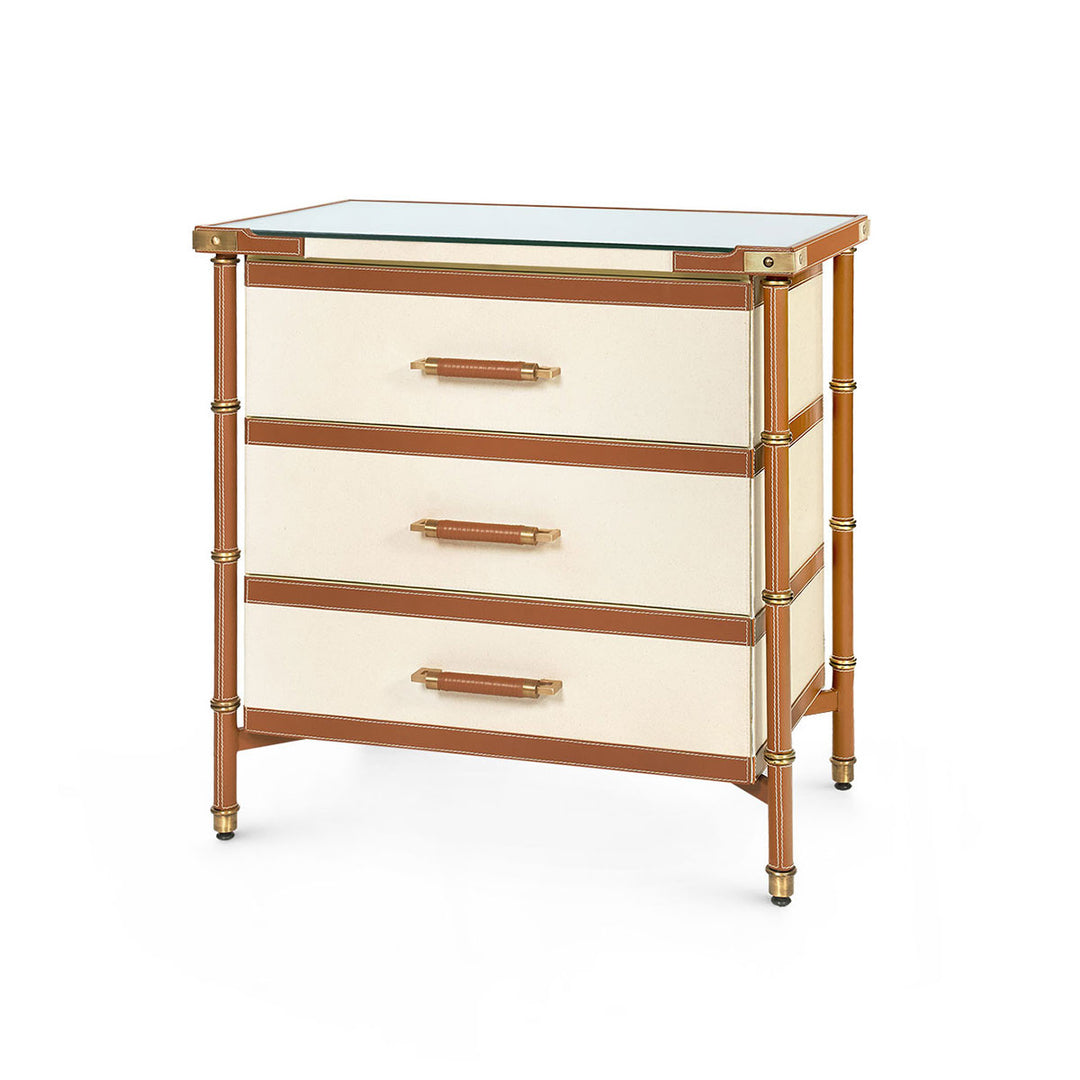 Toulon 3-Drawer Side Table Tan