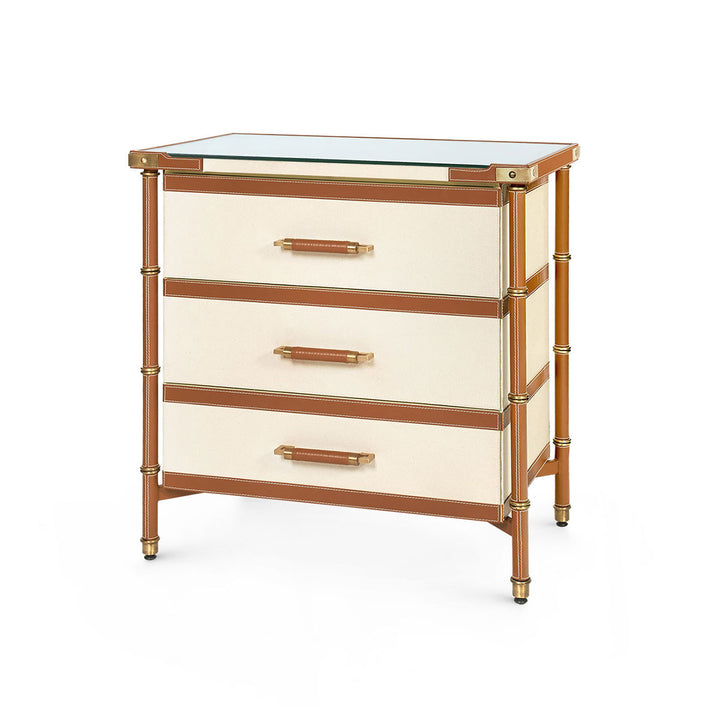 Toulon 3-Drawer Side Table Tan