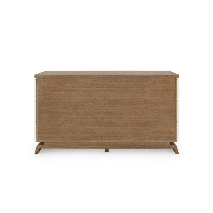 Tristan 6-Drawer - Sand White with  Sesame Finish Oak Veneer